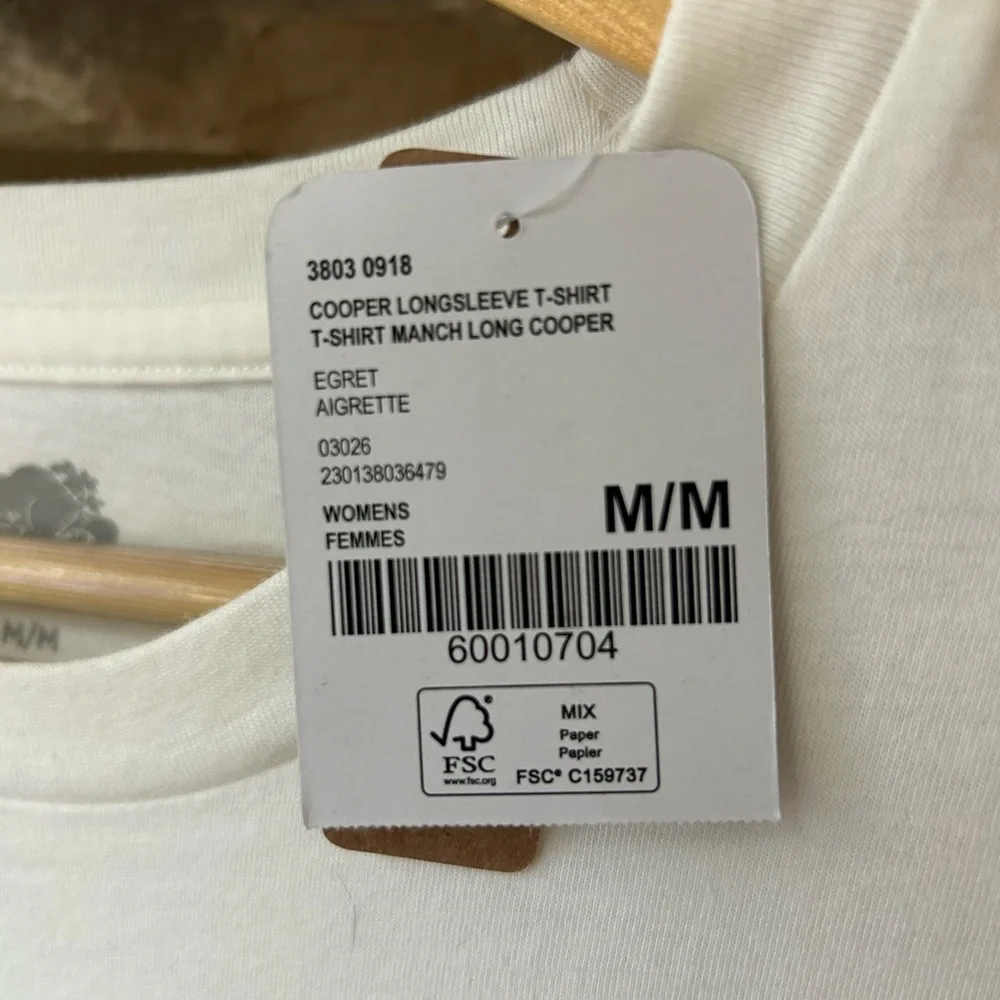 Roots Woman’s White Long Sleeve Shirt Size M - Picture 4 of 6